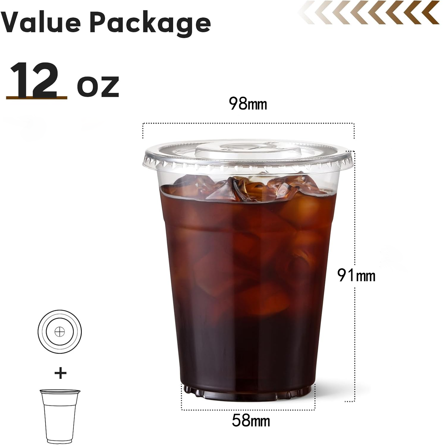 98口径12ozPET冷饮杯套餐 免费定制logo