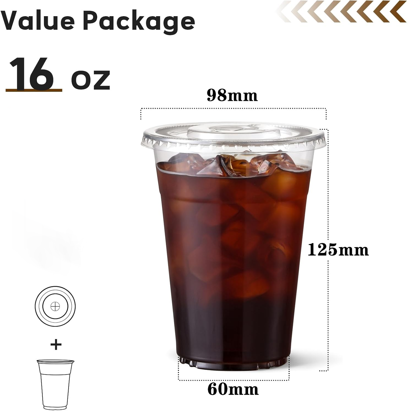 98口径16ozPET冷饮杯套餐 免费定制logo